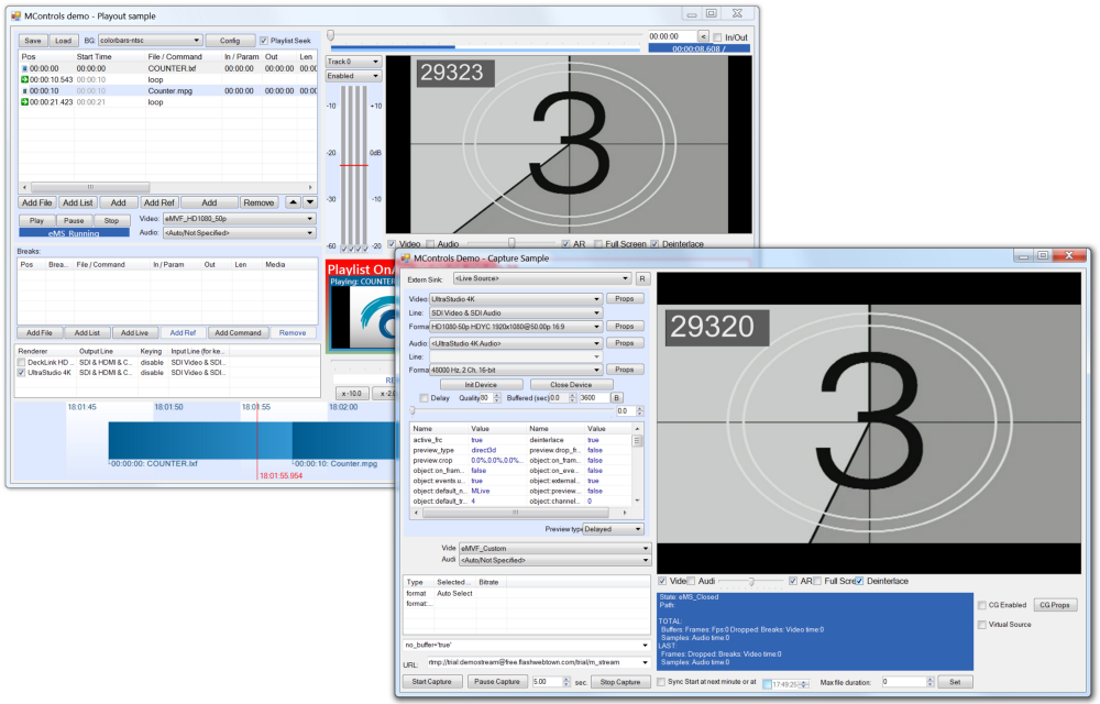 screenshots comparing some data