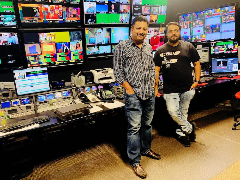 Men in TV studio