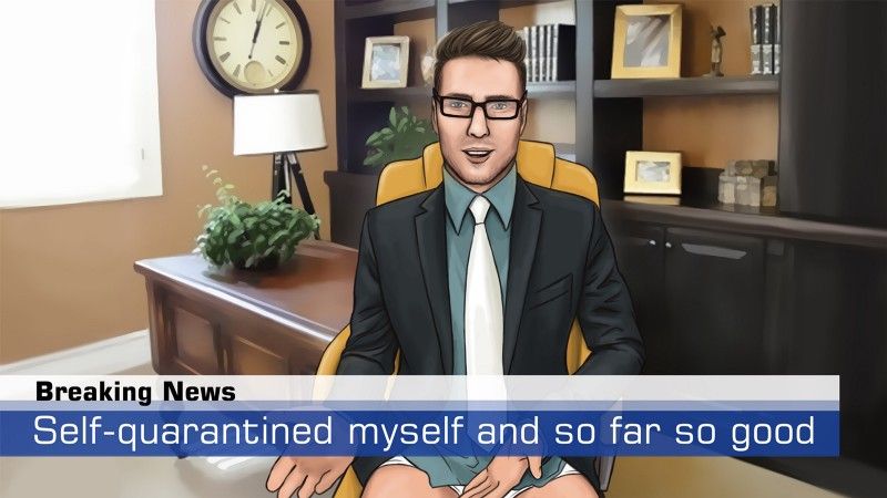 an animated TV anchor reads the news